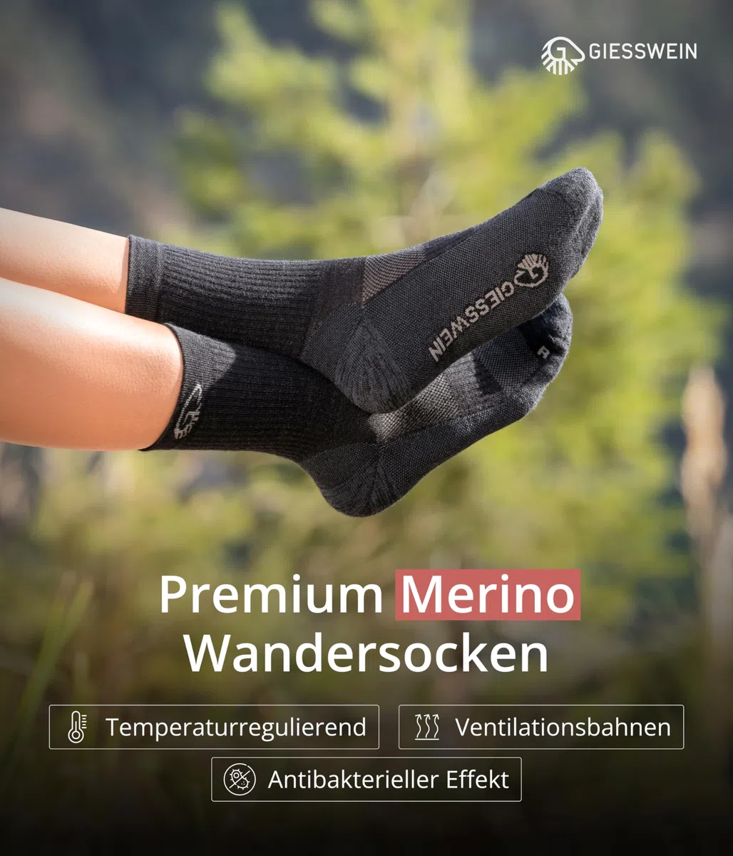 Giesswein Trekkingsocken Merino Wolle 3er Pack – Herren & Damen Wandersocken, Atmungsaktive Thermosocken, Extra Warme Wintersocken & Skisocken, Trekking & Outdoorsocken ohne Druckstellen