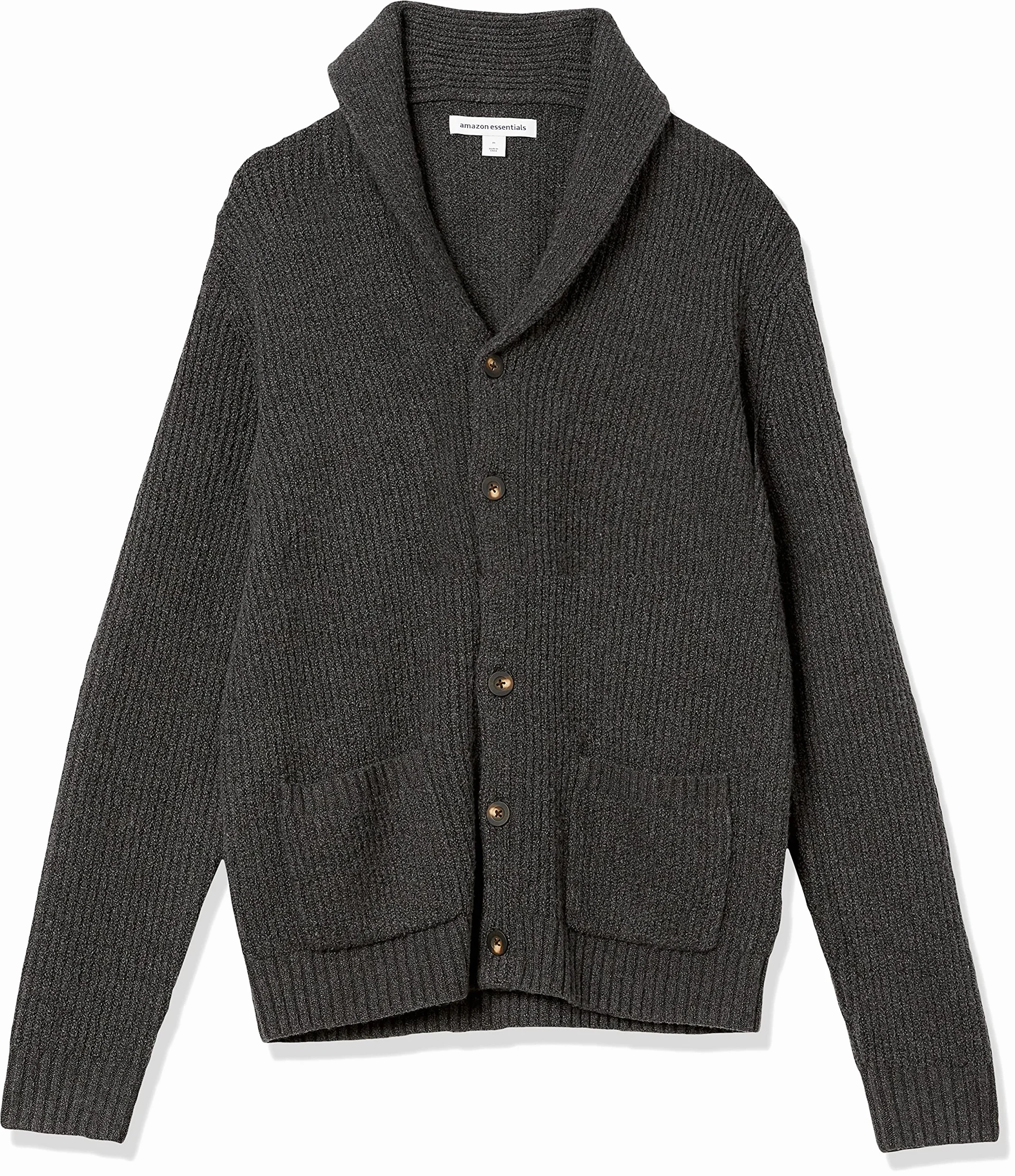 Amazon Essentials Herren Langärmliger Soft-Touch-Cardigan mit Schalkragen