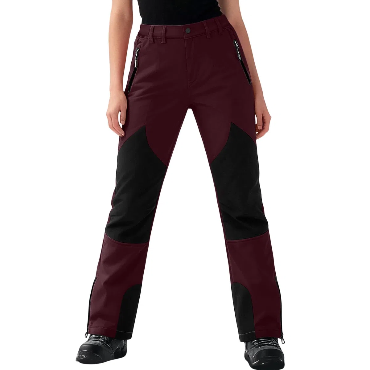 AACH Skihose Damen Warme Schneehose Winter Outdoor Skianzug Winddicht Wanderhose Fleece Gefütterte Funktionshose Wasserdicht Trekkinghose Mode Snowboardhose mit Taschen Softshellhose