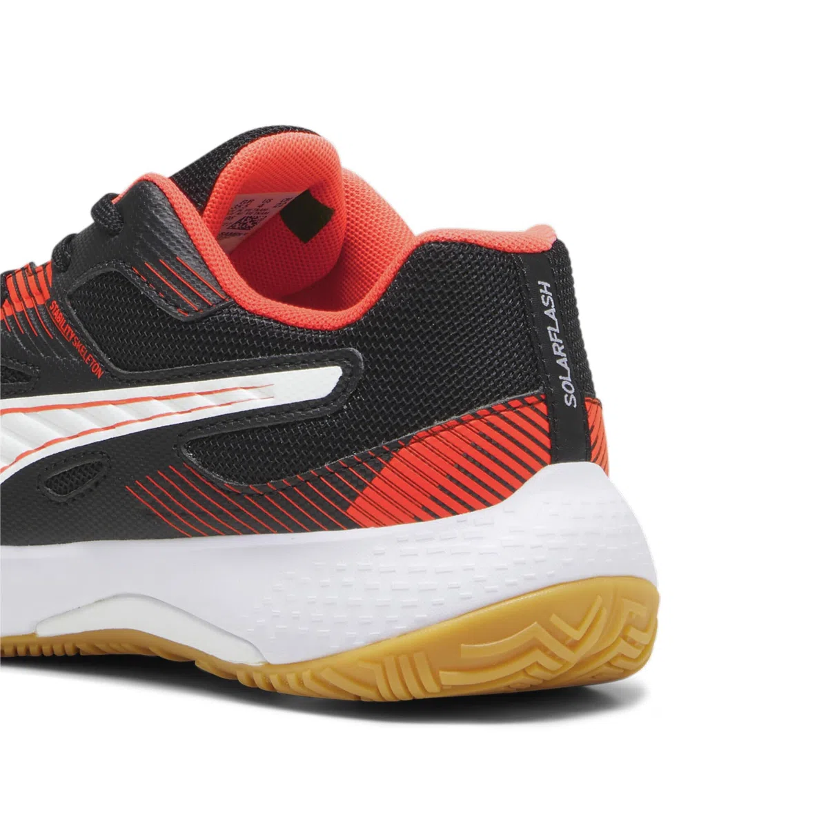 PUMA Soloarflash JR II Unisex Kinder Sneaker Hallenschuhe Weiss/rot 106883 04