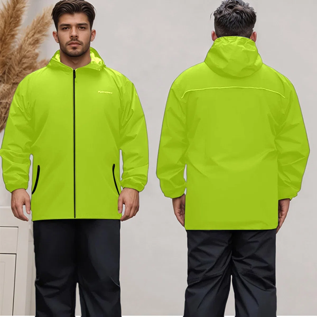 Regenanzug für Herren und Damen, leicht, faltbar, Regenanzug, Motorrad, Fahrrad, Unisex, Jacke, winddicht und Hose, wasserdicht, Jacke und Überhose, Set wasserdicht