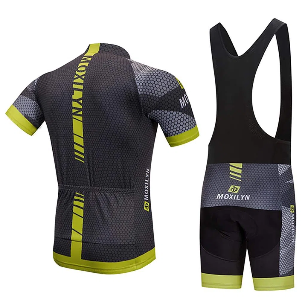 Moxilyn Herren Radsport Hemd Langarm Radtrikot Jersey Jacke + 9D gefütterte Hose Winddicht Atmungsaktiv Schweißabsorbierend Schnell Trocknend