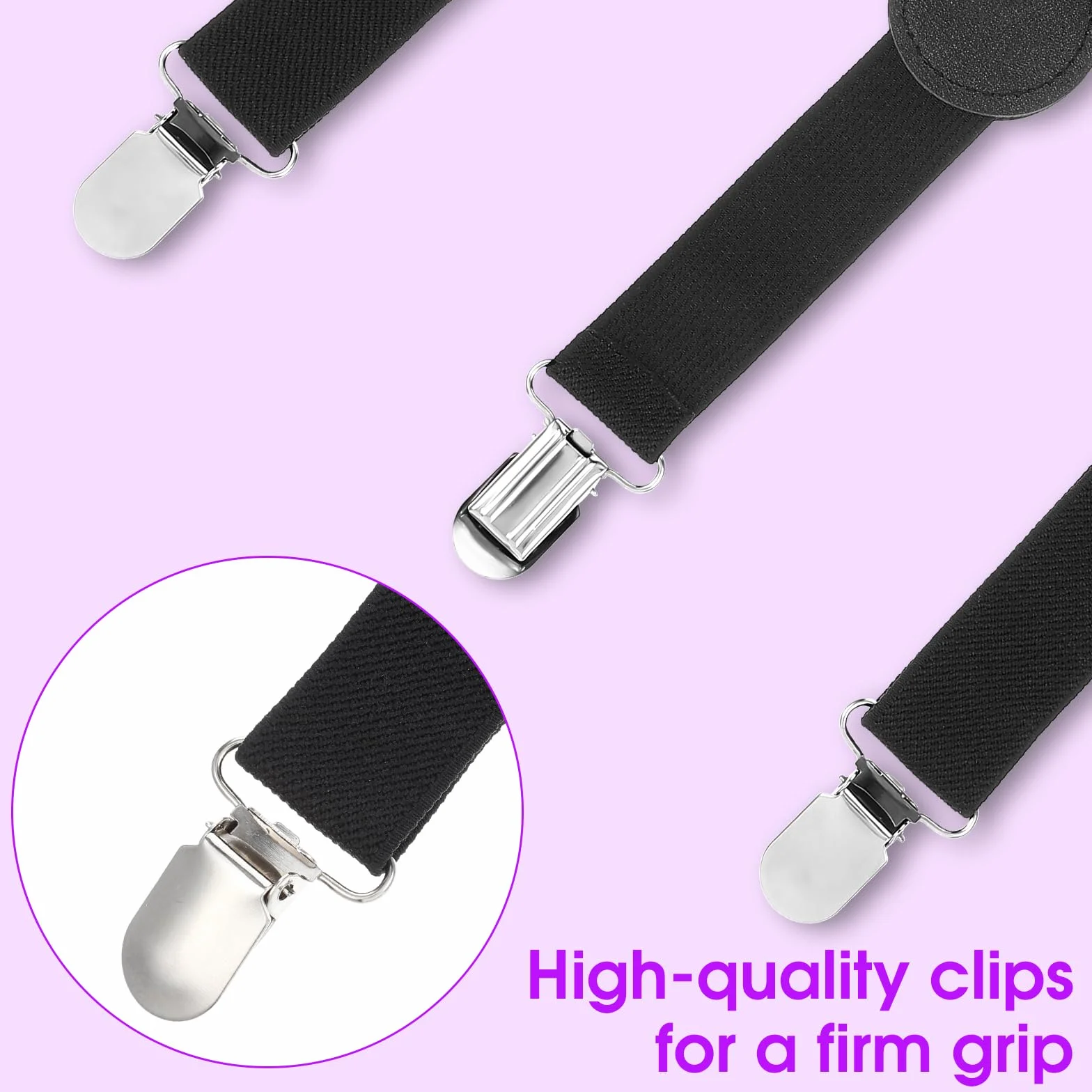 Mabor Hosenträger Kinder, Verstellbar 3 Clips Hosenträger Y Form Hosenträgers Elastische Suspenders Jungen Hosenträgers Schwarz für Kinder Jungen Mädchen