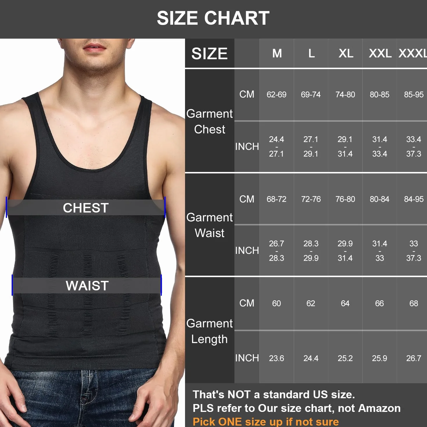 Odoland Unterhemd Herren 3er Pack Kompressionsshirt Herren Shapewear Compression Shirt Figurformendes Tank Top Body Shaper Bauch Weg Männer
