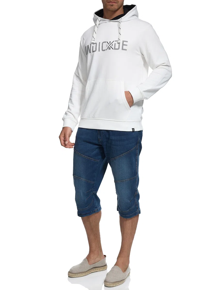 Indicode Herren Fortune 3/4 Jeans Shorts aus 98% Baumwolle | Bermuda Denim Freizeithose für Männer