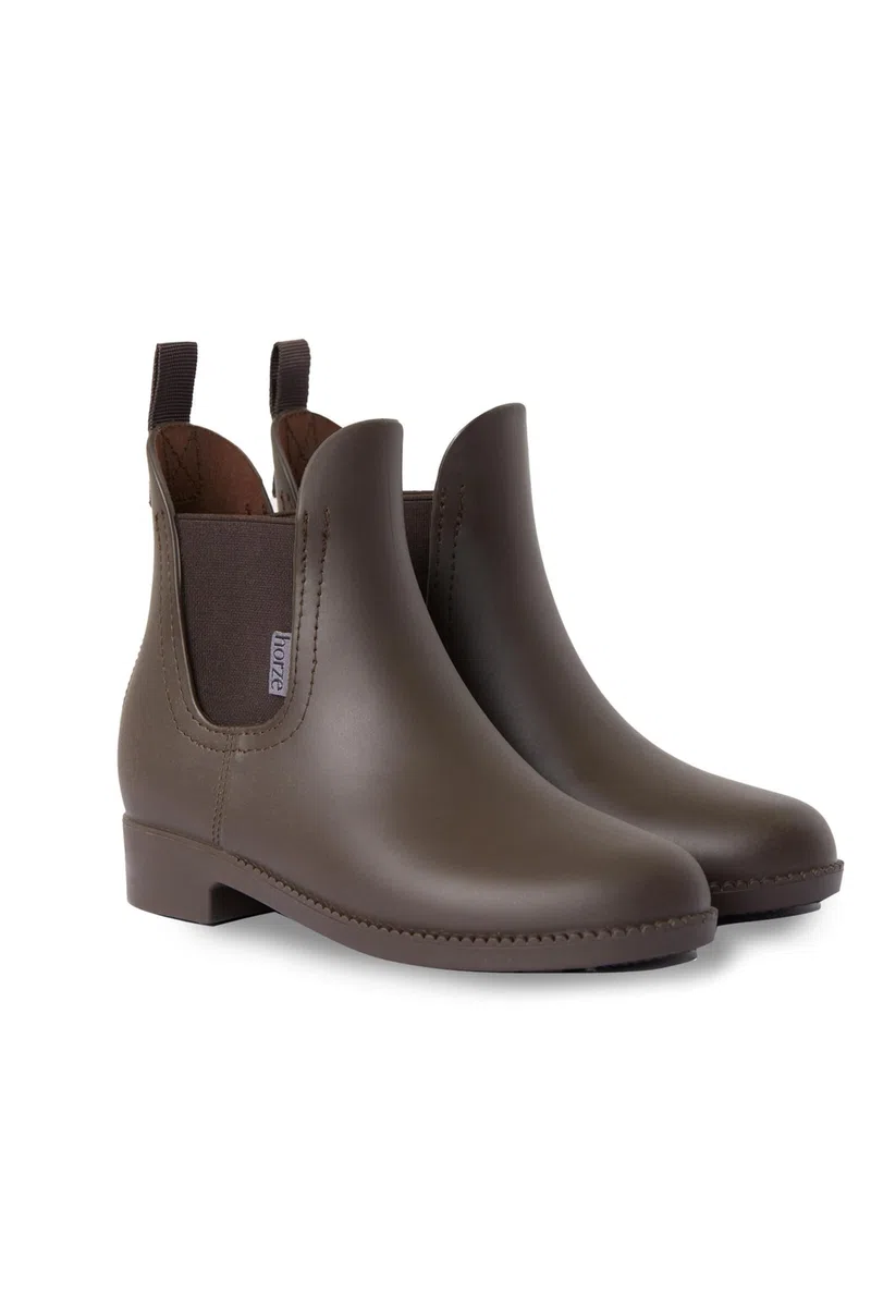 HORZE Kinder Reitstiefeletten Bonn, Mädchen Gummi Stallschuhe, wasserdicht, Braun, 34