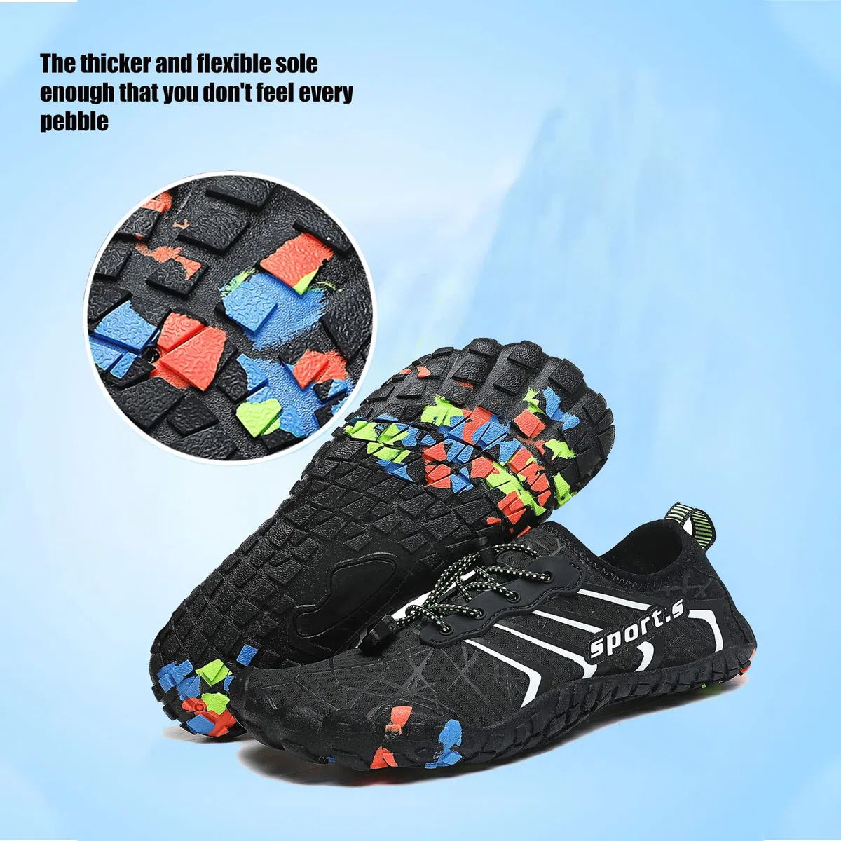 ziitop Badeschuhe Damen Herren Strandschuhe Schnell Trocknend Wasserschuhe Drainagelöcher Strand Schwimmschuhe Unisex Barfußschuhe für Kajakfahren Fitnessstudio Traillauf Wandern Gr.35-46