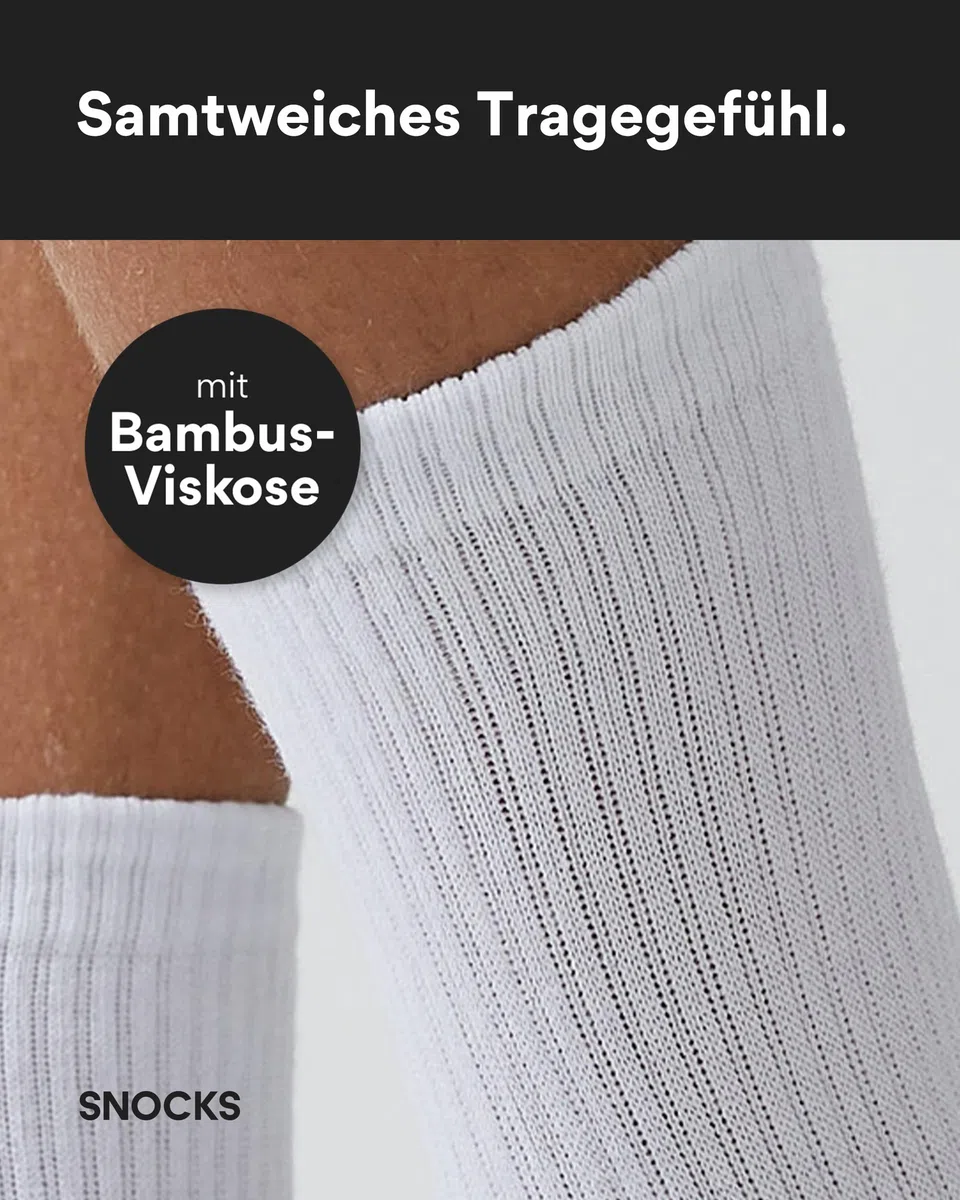 Snocks Premium Tennissocken Damen und Herren aus Bambusviskose - Atmungsaktive & antibakteriell Bambus Socken - Sportsocken in Gr. 35-50