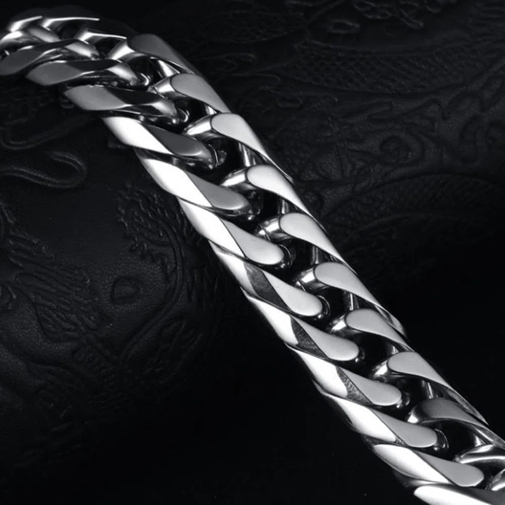 Doppelte Glieder Kette Aus Titan Und Armband Panzer Ketten Halskette,Hip Hop Schmuck Set Aus Massivem Titan