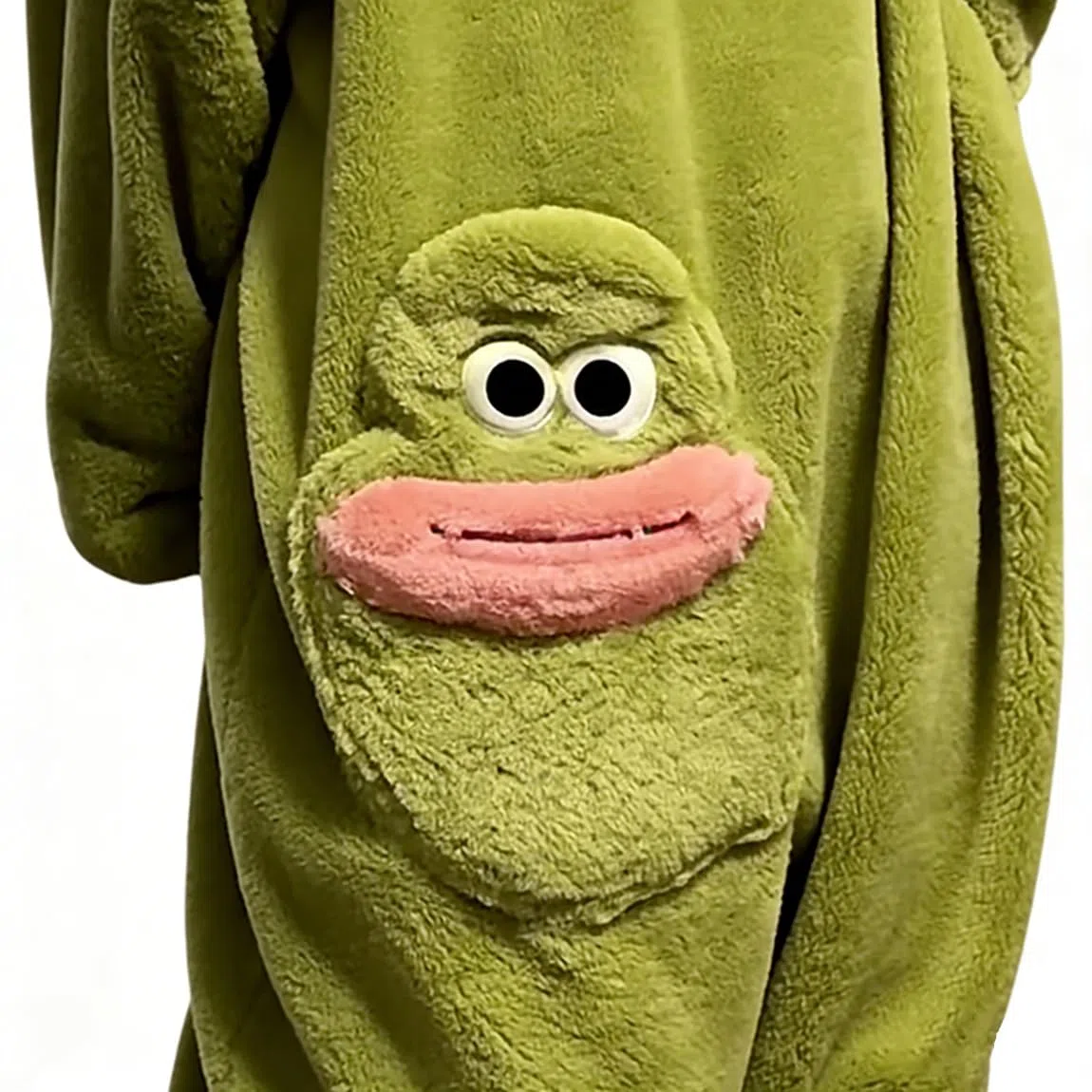 Silly Onesie Fleece Pajamas Adults Lustiger Schlafanzug Einteiler Cute Cozy Full Body Sleepwear Funny Animal Costume Loose Warm Soft Lustiger grüner Monster-Hoodie Taschen