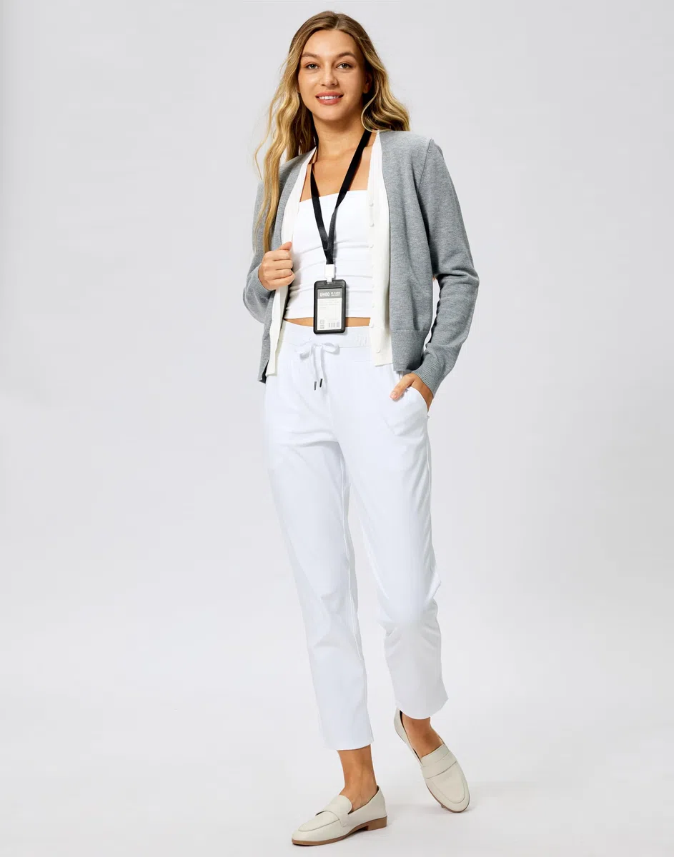 Soothfeel Damenhose mit 4 Taschen, 7/8 Stretch, hohe Taille, Sweathose, Reisen, athletisch, Arbeit, Golfhose für Frauen
