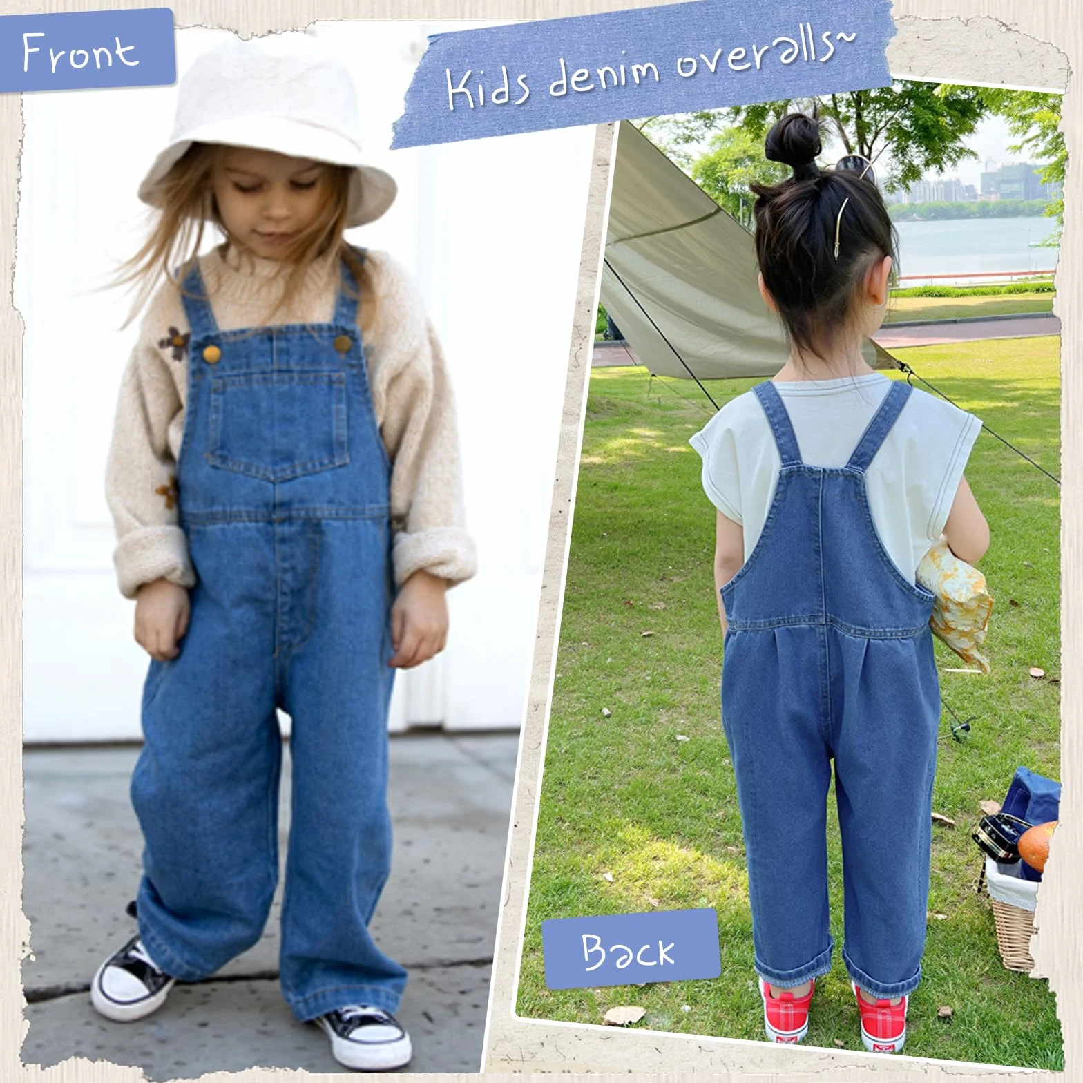 Miipat Kleinkind Mädchen Denim Overalls Kleine Jungen Mädchen Jeans Jumpsuit mit Verstellbaren Hosenträgern 1pcs Denim Latzhose für Kinder