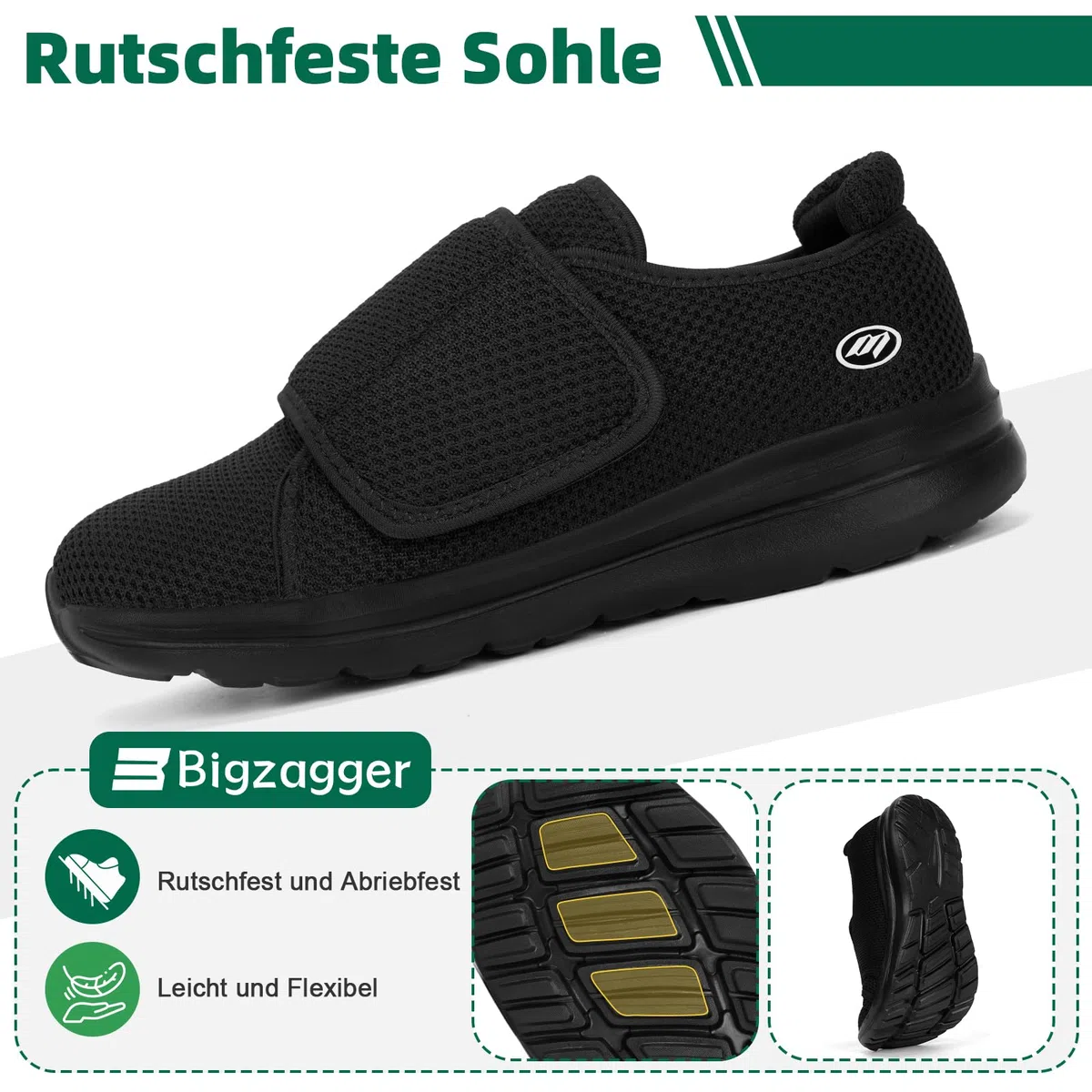 Diabetiker Schuhe Herren Damen Extra Weit mit Klettverschluss Ultraleicht Orthopädische Schuhe mit Memory Foam Sohle Atmungsaktiv Gesundheits schuhe für Geschwollene Füße