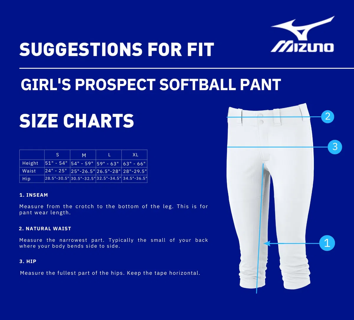 Mizuno Mädchen Softball-Hose mit Gürtel