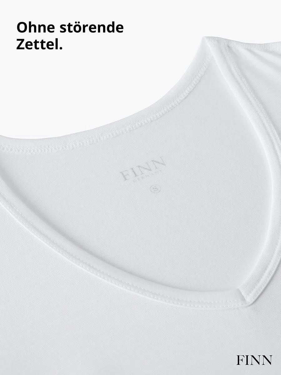 FINN Anti-Schweiß Shirt Herren mit extra kurzen Ärmeln | Perfekt unter Kurzarm-Hemden und Polo-Shirts - Unterhemd mit Achselpads gegen Schweißflecken und Schweißgeruch