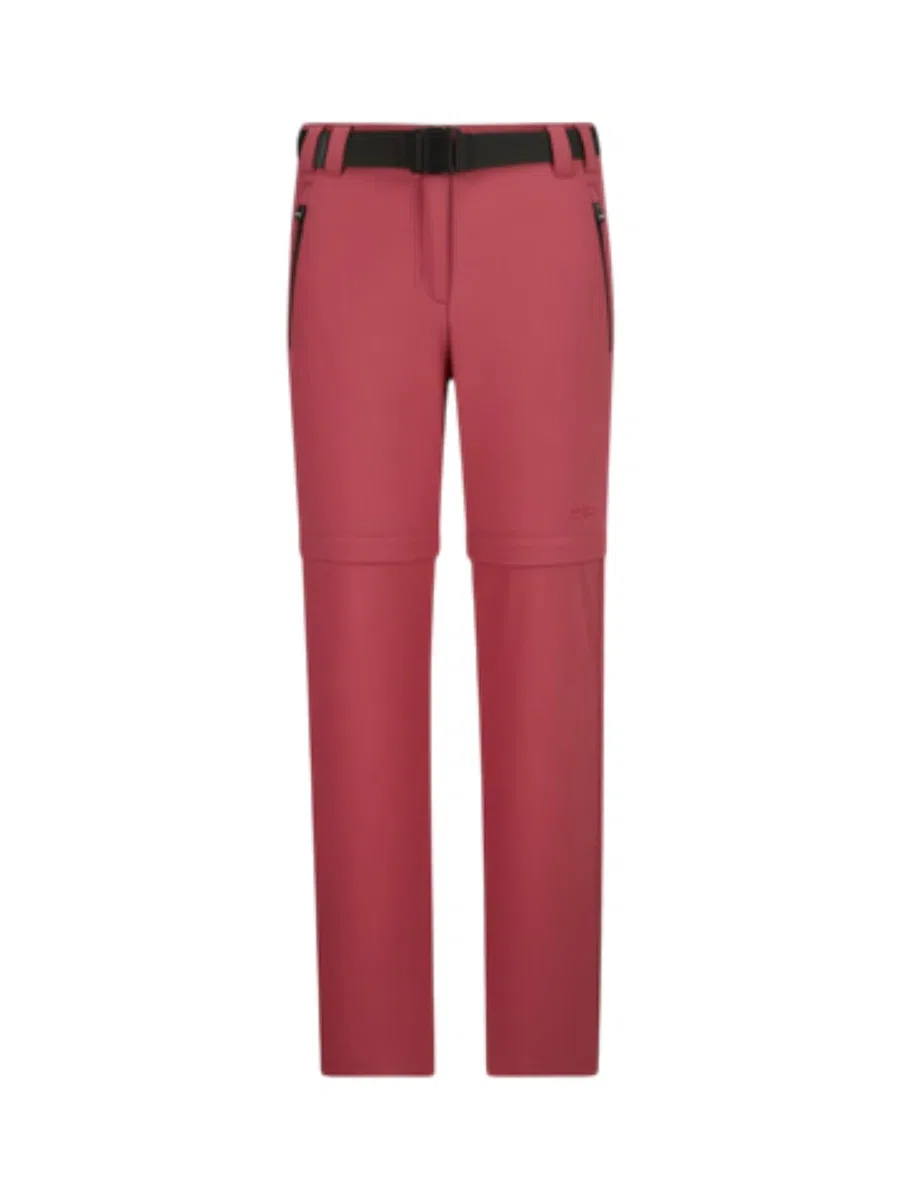 CMP Mädchen Zip Off Stretch Hose mit Gürtel und Dry Function Gr. 128 | Schnelltrockend, 4-Wege-Stretch-Material für volle Bewegungsfreiheit, Zip off: lange Hosen in Shorts umwandelbar