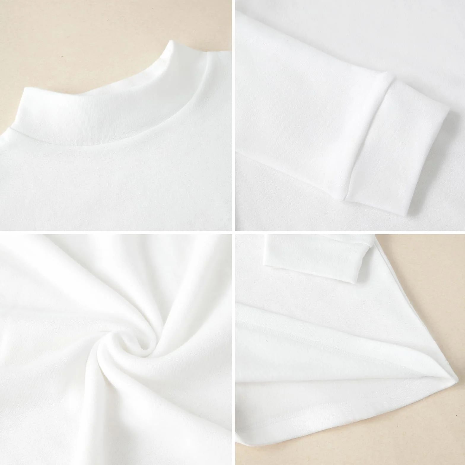 Channo Thermo-Oberteil für Jungen - Grundlegendes Langarm-T-Shirt mit Stehkragen für Mädchen - Packung mit 4