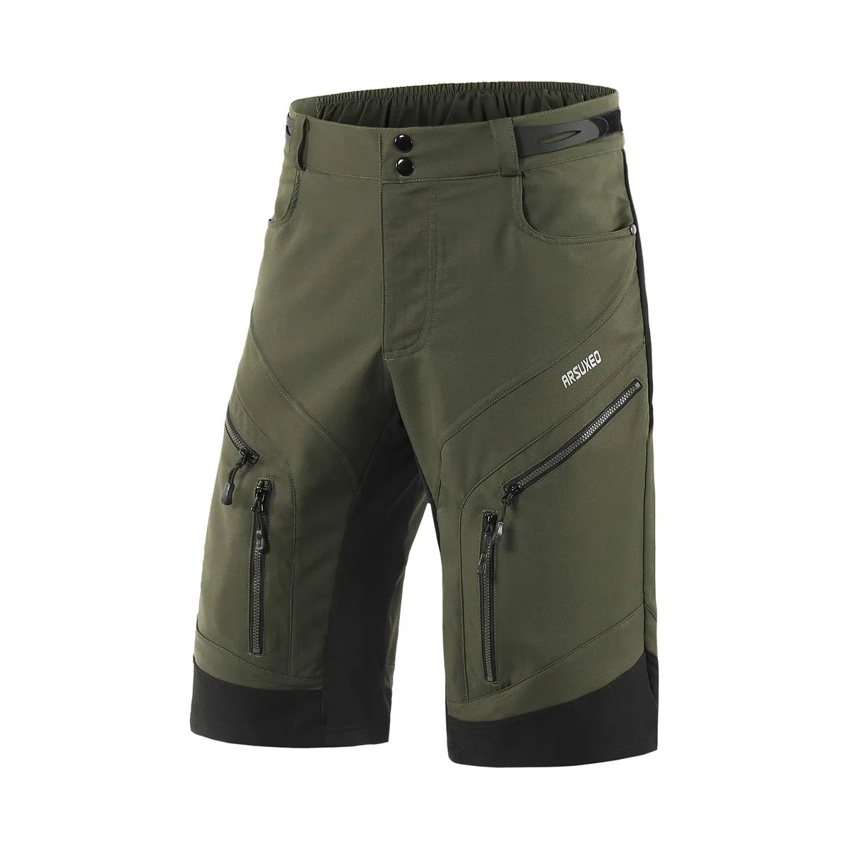 ARSUXEO Radhose Herren MTB Shorts Gepolstert Getrennte Unterhose Lose Fit Fahrradhose Wasserabweisend 1903 001D