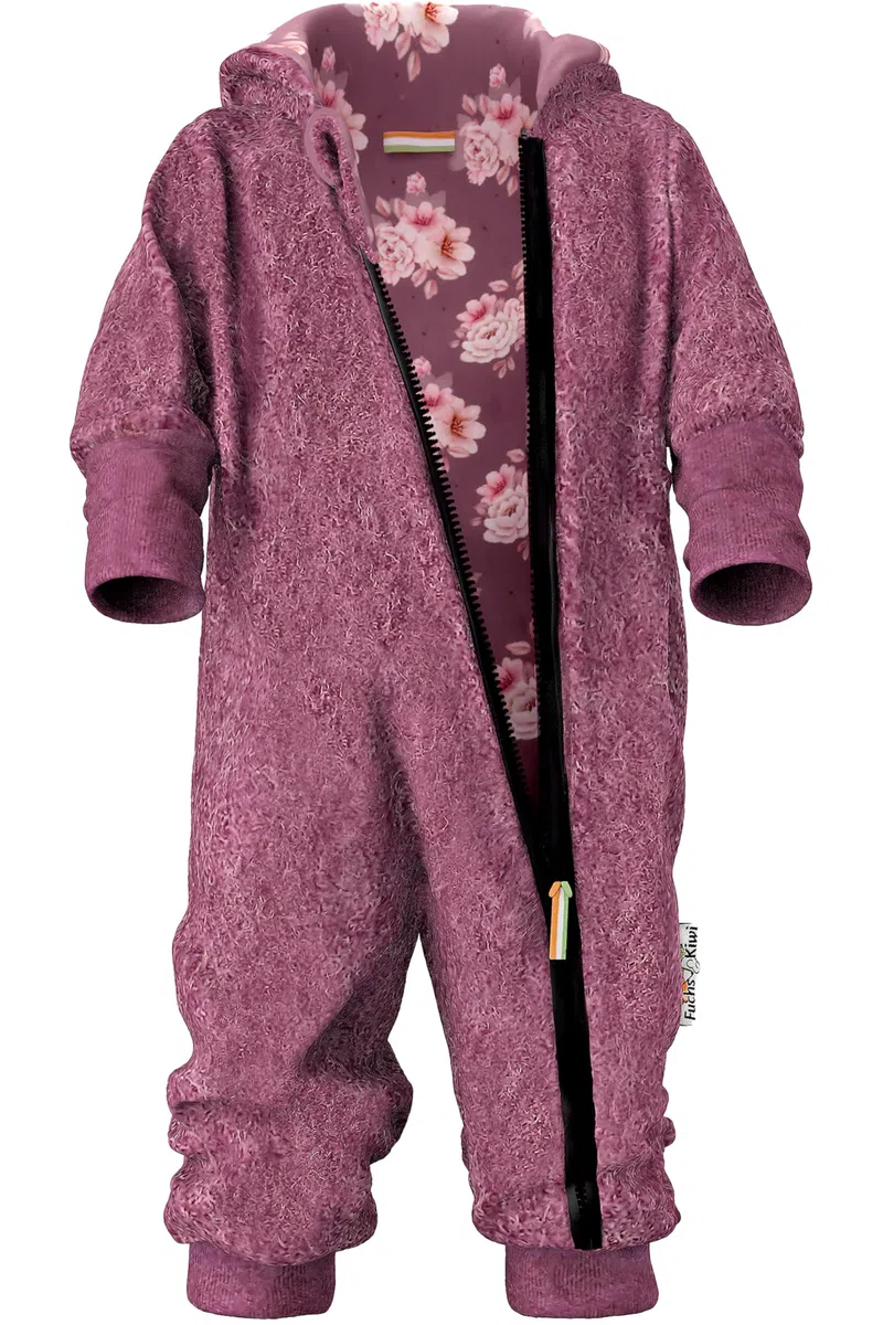 Fuchs & Kiwi Walkoverall Baby Mädchen – Natur Schurwolle & Jersey Futter – Öko-Tex, Hautfreundlich – Handmade in Berlin – Wollwalk Overall Baby & Kleinkind – Winter & Herbst