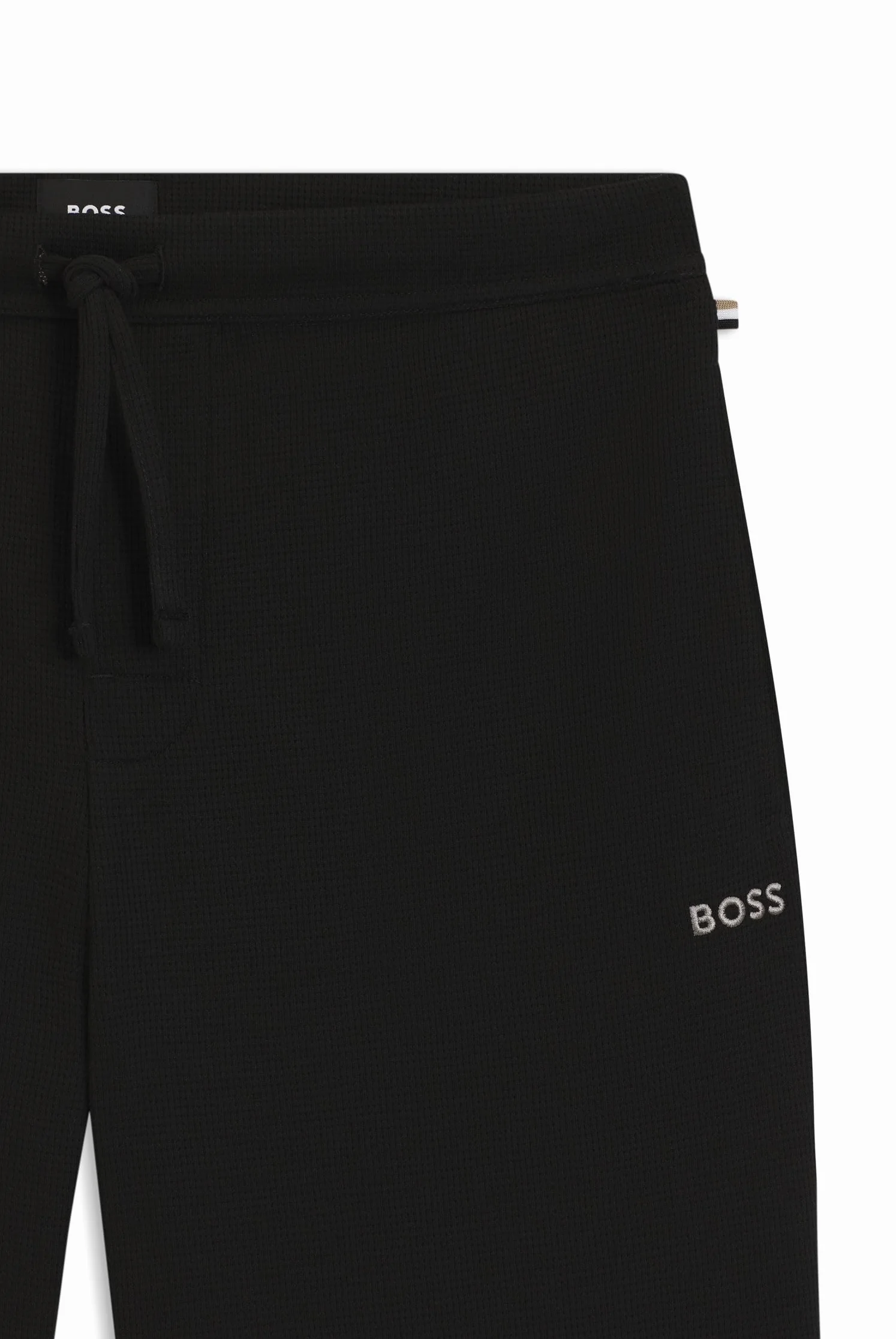 BOSS Herren Waffle Shorts Pyjama-Shorts aus Baumwoll-Mix mit Logo-Stickerei