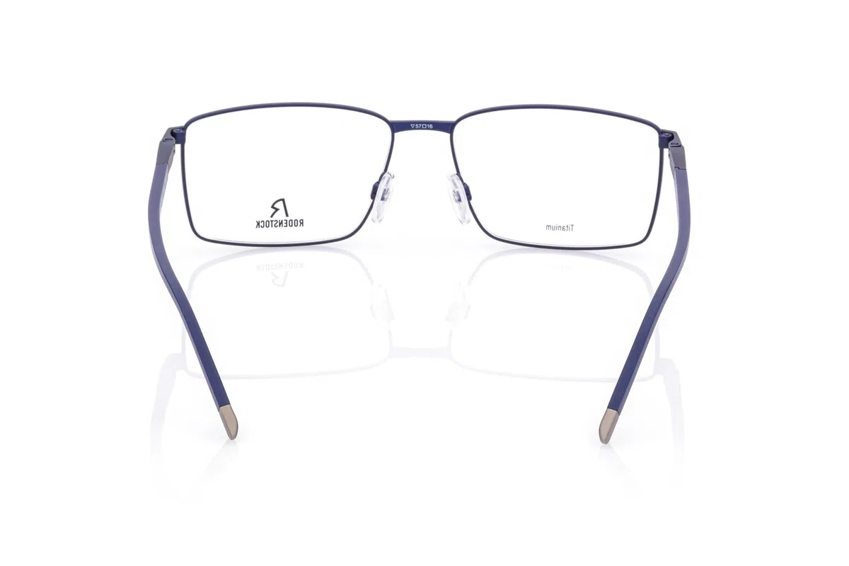 Rodenstock Brille mit Sehstärke für Herren optional mit Sonnenbrillentönung oder Blaulichtfilter, Quadratisch, gefertigt aus Metall & Kunststoff (inklusive Brillenetui)