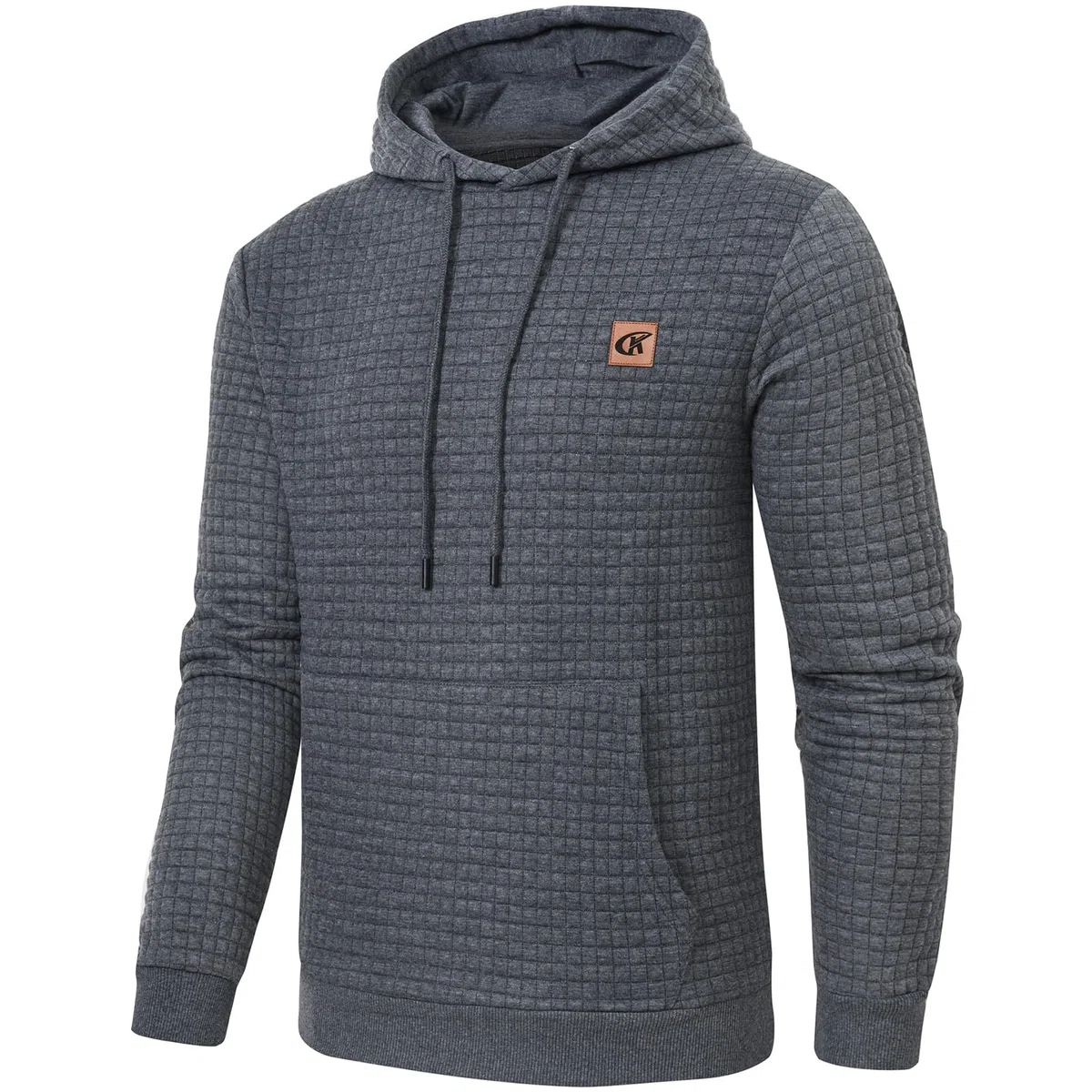 YuKaiChen Herren Kapuzenpullover Casual Langarm Karierten Kordelzug Jacquard Hooded Sweat mit Fleece Innenseite