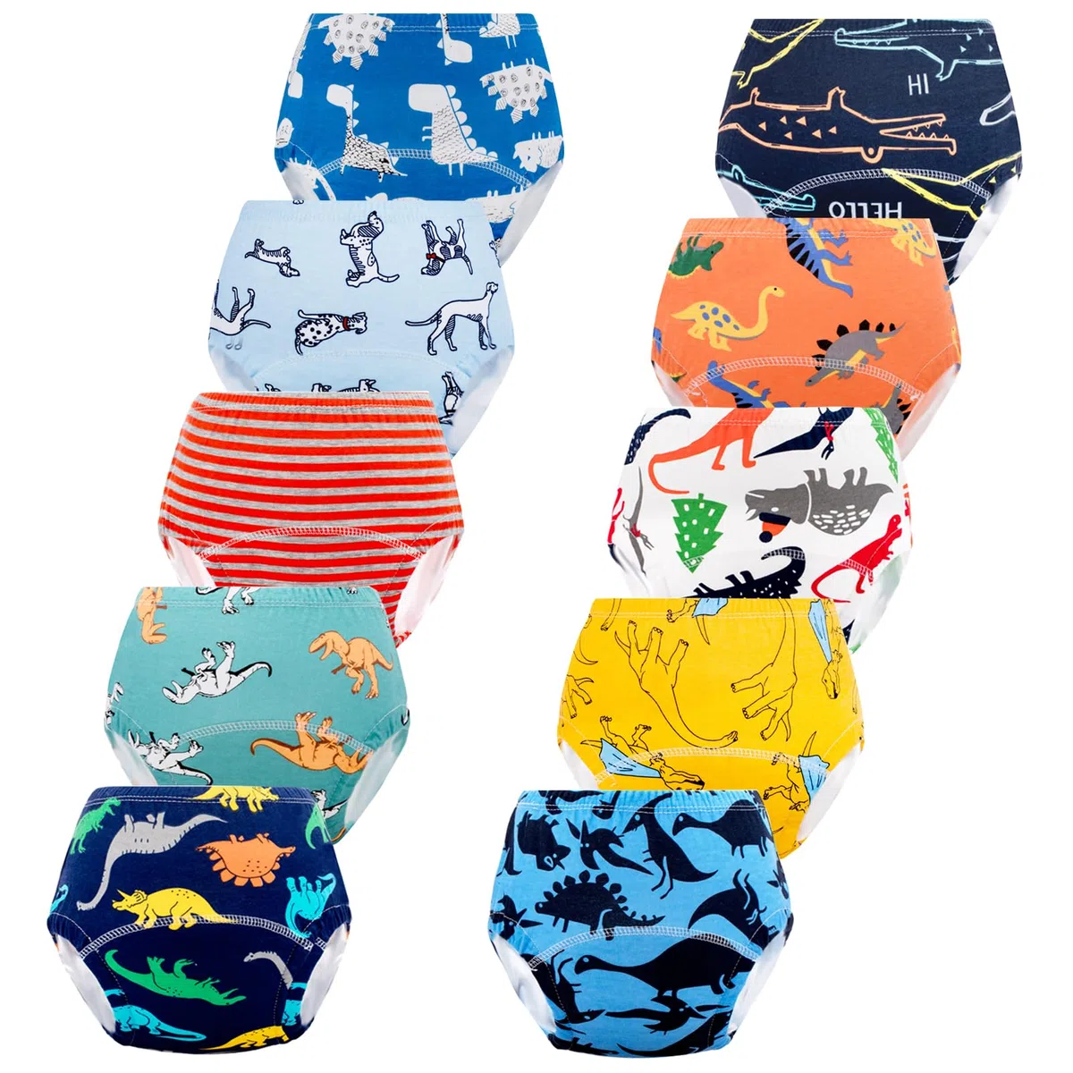 JackLoveBriefs Töpfchen Trainingshose, 10 Stück Baumwolle Töpfchen Trainingshose Kinder 2-5 Jahre