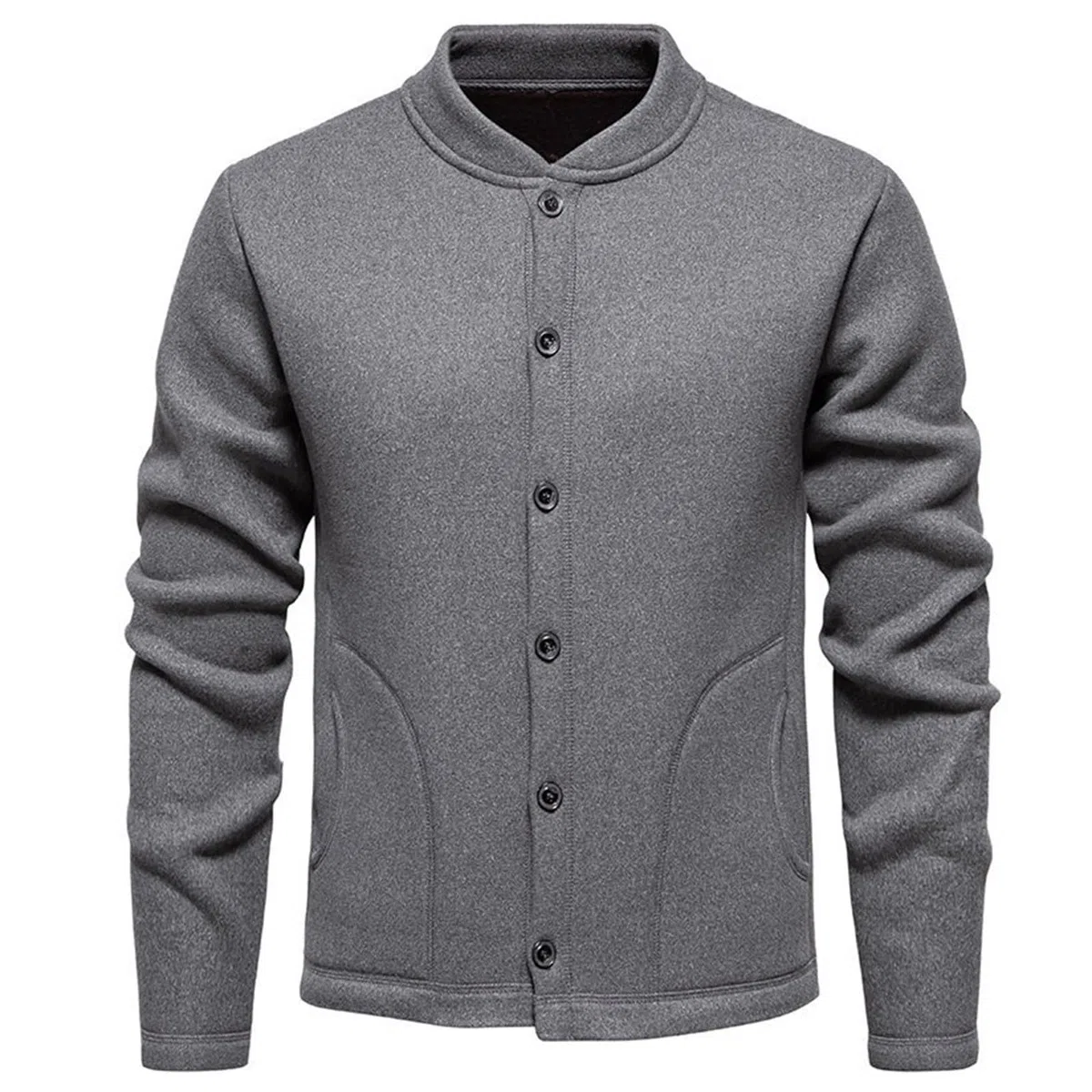 Trachten Janker Herren, Herren Cardigan, Herrenstrickjacke Knopfleiste Strickwaren Hochgeschlossenes Warme Trachtenjanker Dicke Feinstrike Hemd Jacke Solid Basic Jacke Lässig Weiches