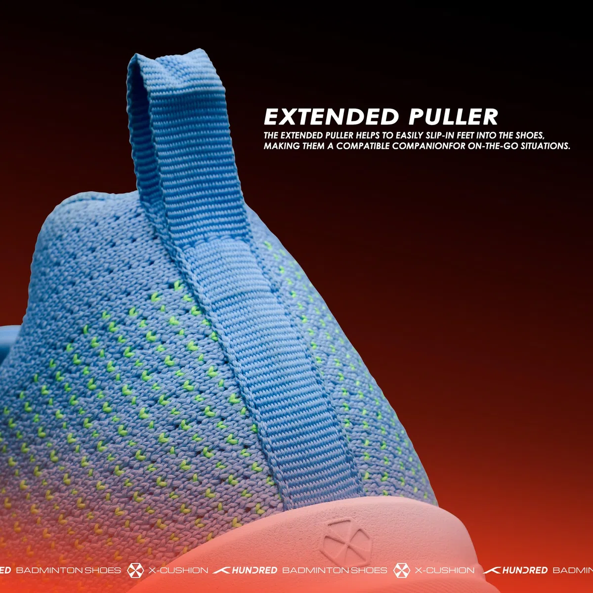 HUNDRED Blade Lite Non Marking Badminton Shoes | Unisex | Material: Knitted Upper & Rubber Sole| Perfect for Squash, Table Tennis, Volleyball, Basketball