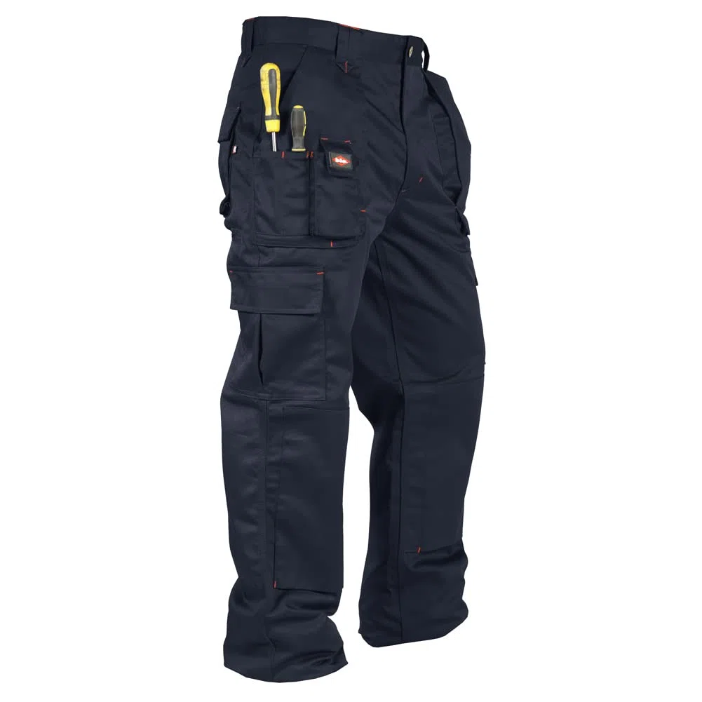 Lee Cooper Herren Cargo Arbeitshose mit Kniepolstertaschen 320 GSM – Workwear Hose Schwer Robust Multi Taschen, Sicherheits Arbeitshose Pflegeleicht für Bau Handwerk