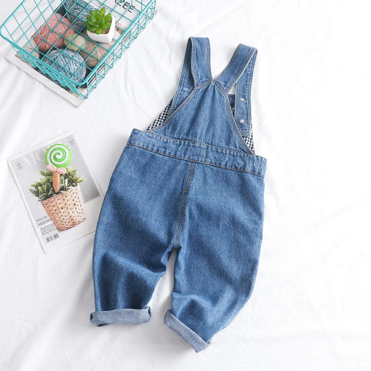 KIDSCOOL SPACE Baby Boy Girl Jean Overalls,Kleinkind zerrissene Denim süße Arbeitskleidung