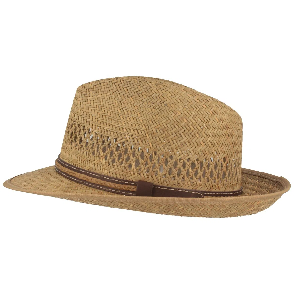 Breiter Strohhut Sommerhut Sonnenhut – Handgeflochten aus 100% Stroh – Bogart – Besonders Leicht, Flexibel, Hautfreundlich & Bequem - Natur