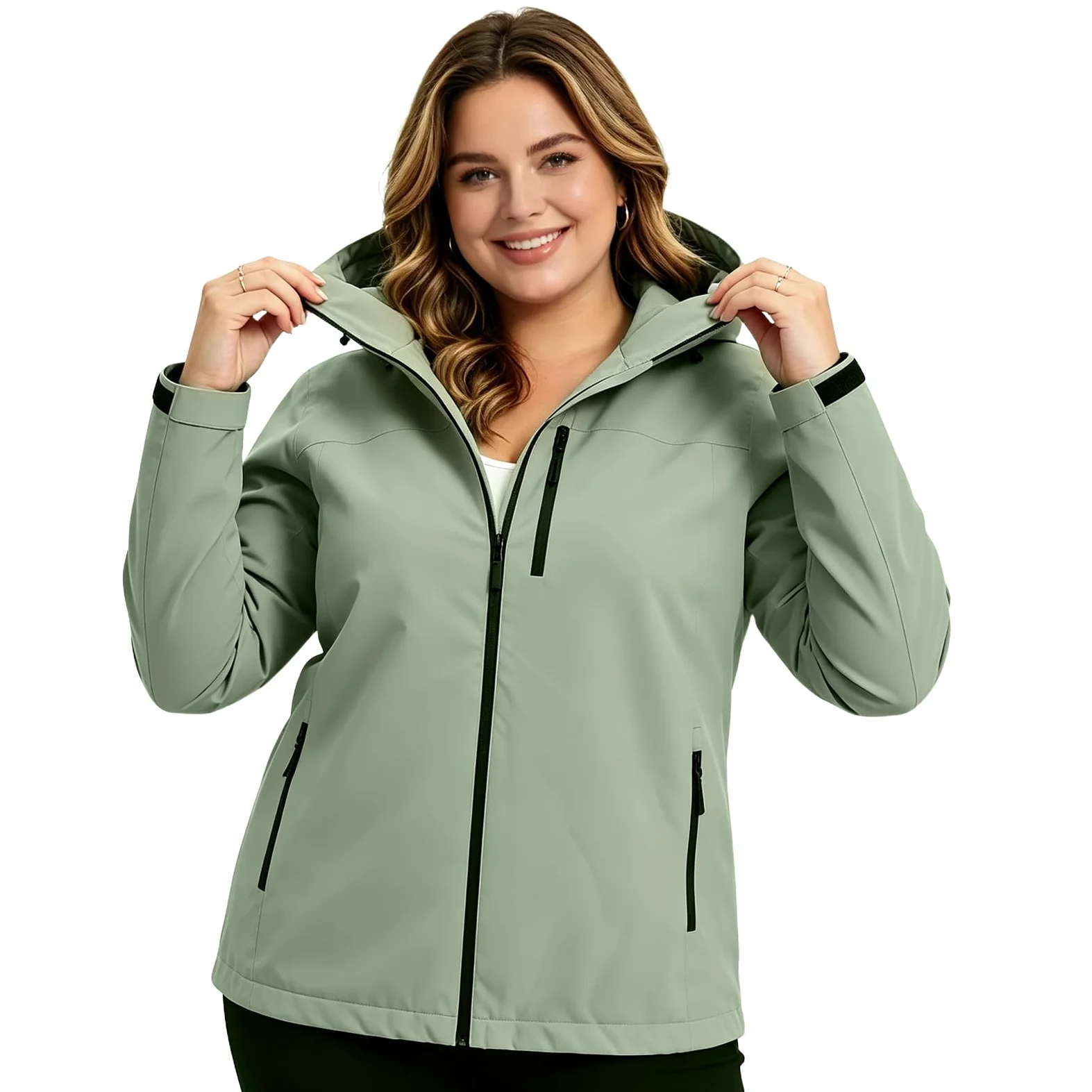 Regenjacke Damen Wasserdicht Atmungsaktiv Regenanzug Freizeitjacke Kapuze Regenjacke Geeignet für Wandern Bergsteigen Angeln Camping Radfahren und Jagen