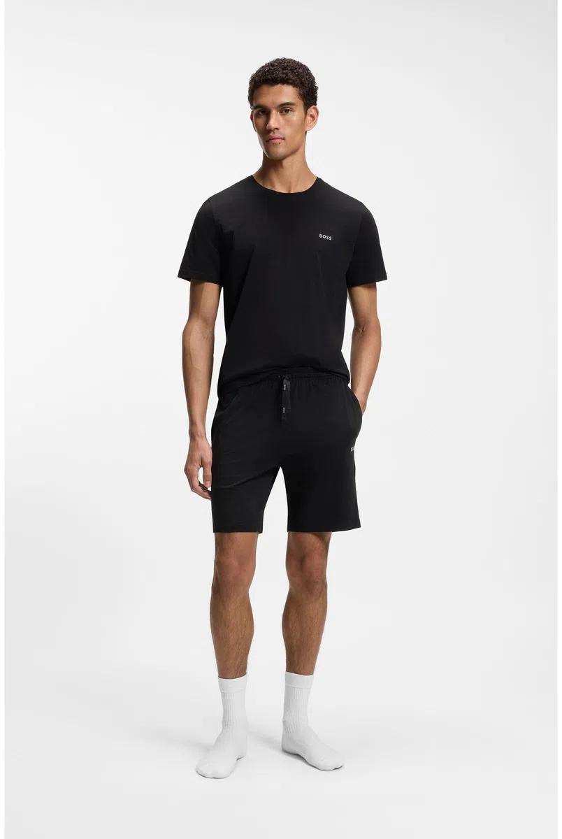 BOSS Herren Mix&Match Short CW Shorts aus elastischer Baumwolle mit Kontrast-Logo und Kordelzug