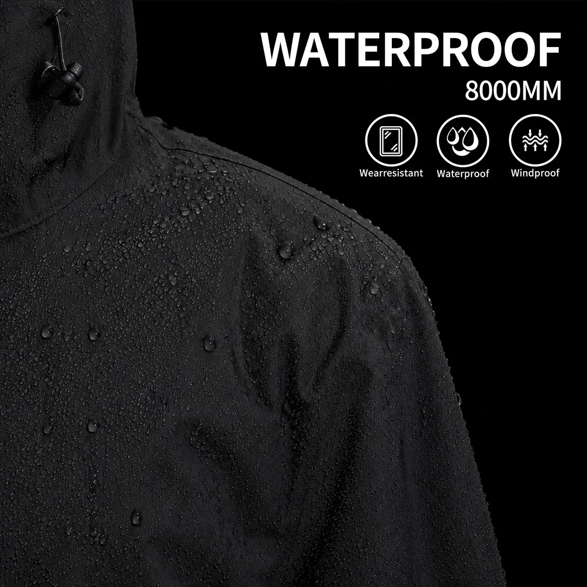 Regenjacke Herren Wasserdicht Atmungsaktiv Regenmantel Herren Wasserdicht Outdoorjacke Windbreaker mit Kapuze Leichte Regenjacke Herren für Wandern Reisen