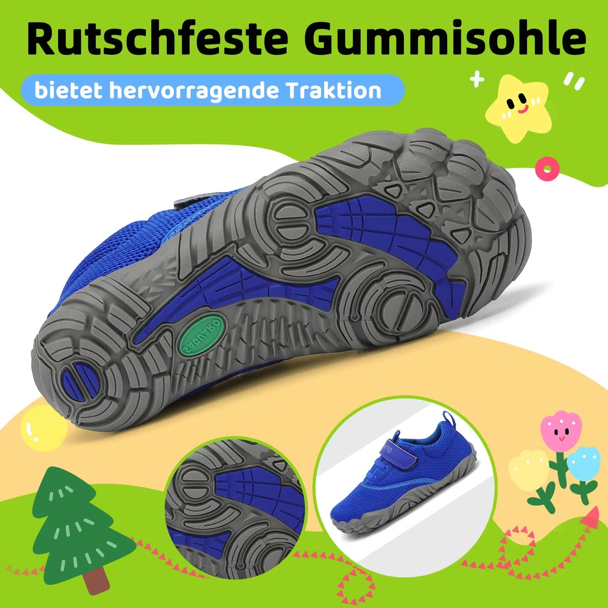 SAGUARO Kinder Barfußschuhe Leicht rutschfest Traillaufschuhe, Gr. 24-36